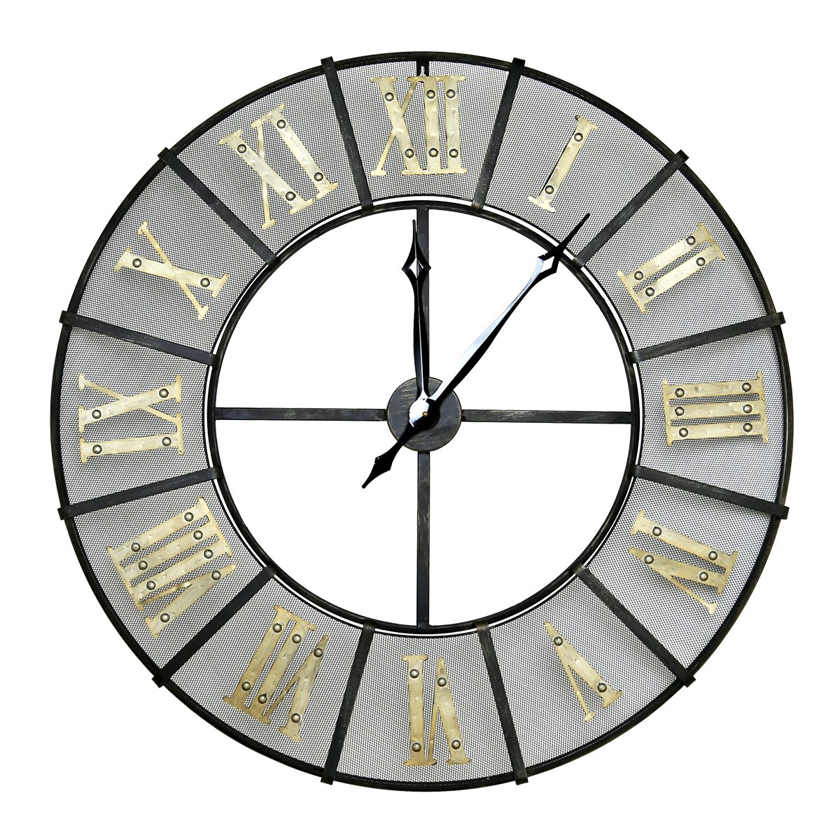 Charles Bentley Wrought Iron Outdoor Garden Metal Clock - Black - Image 3