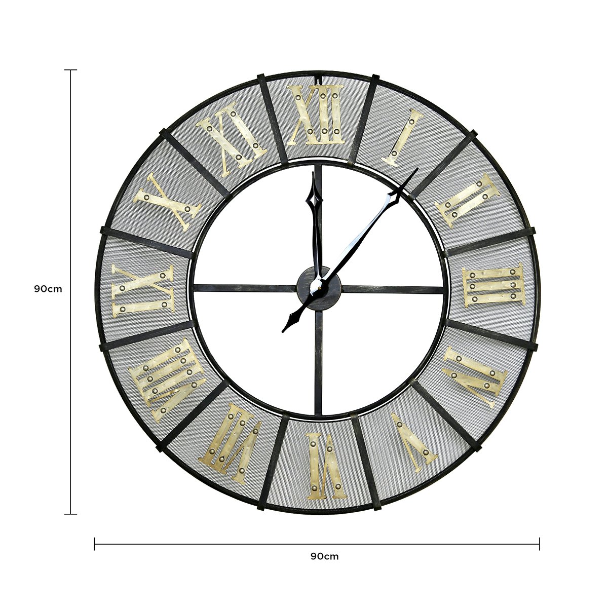Charles Bentley Wrought Iron Outdoor Garden Metal Clock - Black - Image 5