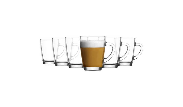 LAV Vega Glass Coffee Mugs - 300ml - Clear - Pack of 6