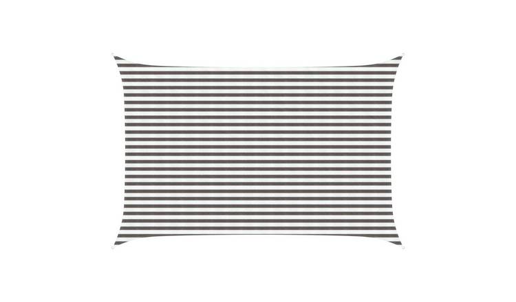 Walplus Rectangular HDPE Sun Shade Sail - Light Grey and White - 300 x 400 cm