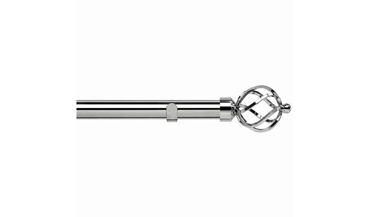 New Edge Blinds 28mm Chrome Cage Fixed Eyelet Curtain Pole - 190cm
