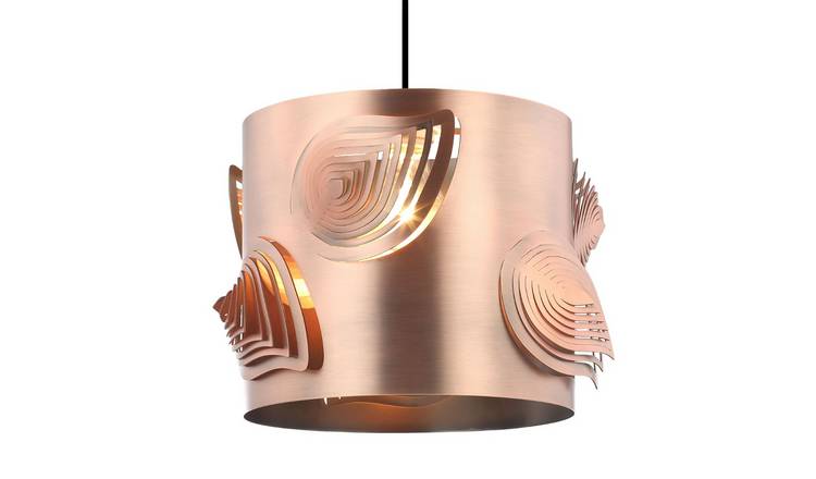 Happy Homewares Copper Solid Metal Easy Fit with Laser Cut Pendant Shade - 30cm