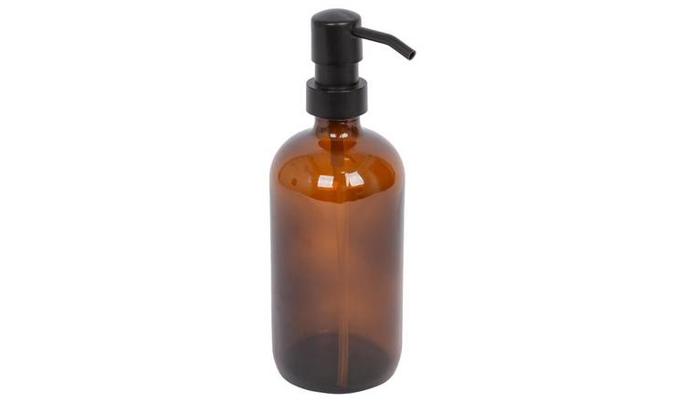 Harbour Housewares Glass Soap Dispenser  - Amber
