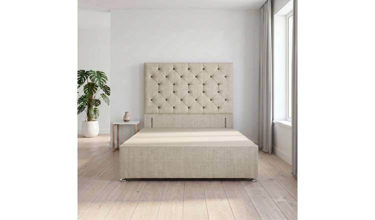 Somnior Diamante Tweed 3FT Single Divan Bed Base - Natural