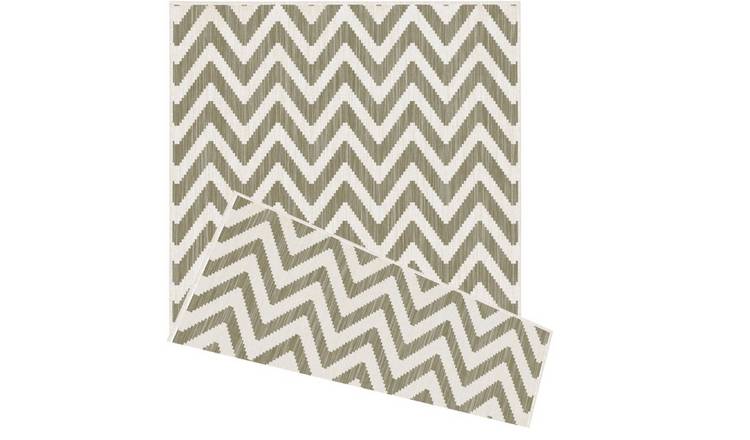 The Rugs Beige Duo Weave Zigzag Reversible Rug - 120 x 170cm