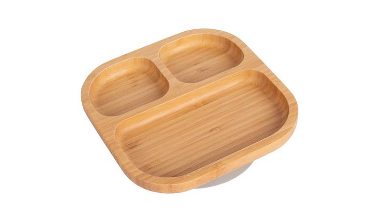 Tiny Dining Children's Bamboo Suction Plate - Grey