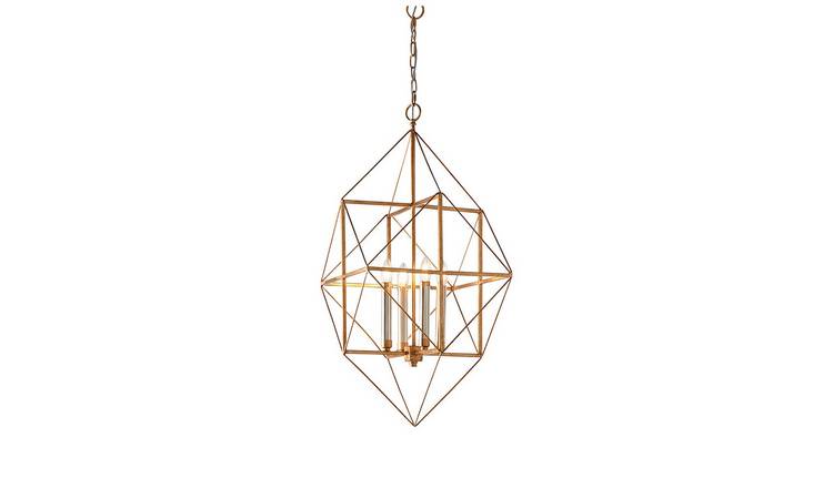 Loops Direct Steel Multi Arm Ceiling Pendant - Hammered Gold and Silver