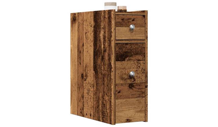Walplus Engineered Wood Cupboard - Dark Wood - 21.5 x 50 x 60 cm