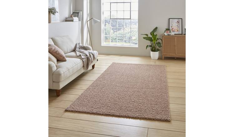 Mega Flooring Pink Modern Plain Rug - 160 x 230cm
