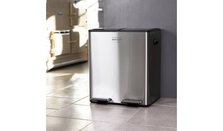 Charles Bentley 30L Double Compartment Kitchen Bin - Grey