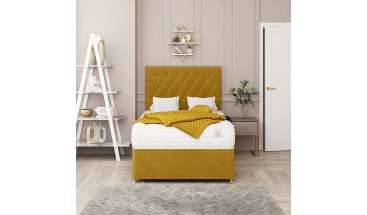 Bed Choices Monaco King 26" Headboard Divan Bed Set - Mustard