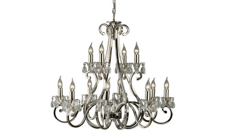 Loops Direct 81cm Diameter Oksana and Chandelier - Polished Nickel