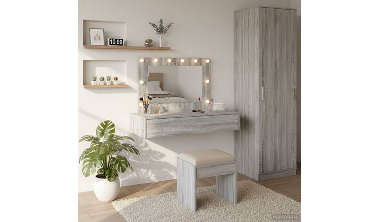 Walplus 1 Drawer Engineered Wood Dressing Table - Grey - 100 x 40 x 70 cm