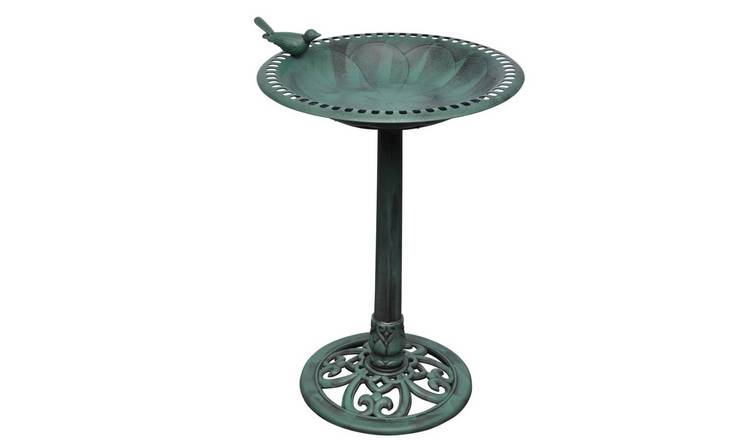 Walplus Plastic Bird Bath with Decorative Bird - Green