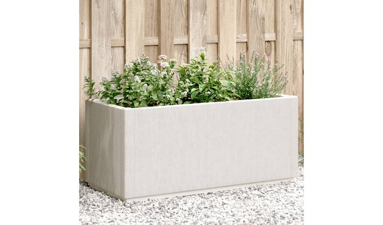 Walplus Polypropylene Garden Planter - White - 80 x 36 x 35 cm