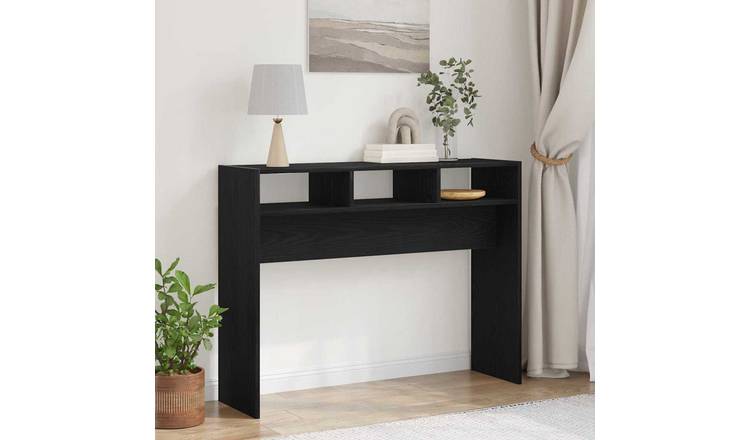 Walplus Engineered Wood Console Table - Black Oak - 105 x 30 x 80 cm