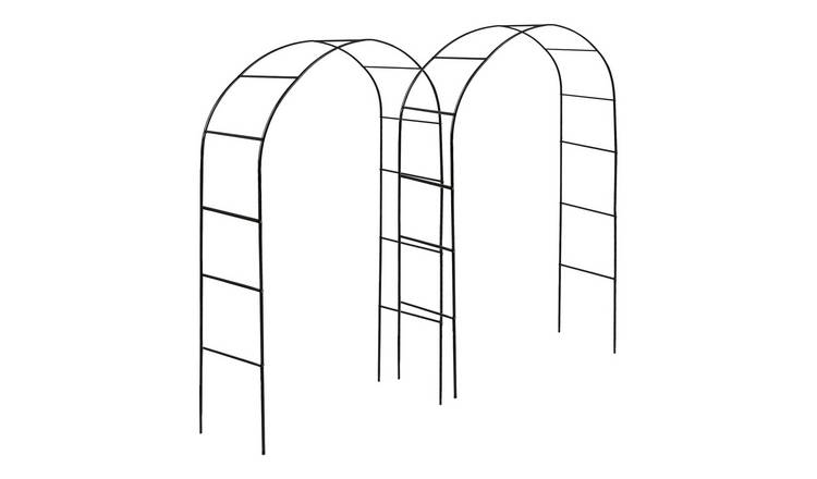 Harbour Housewares Metal Garden Arbour Arches - 2.4M x 1.4M