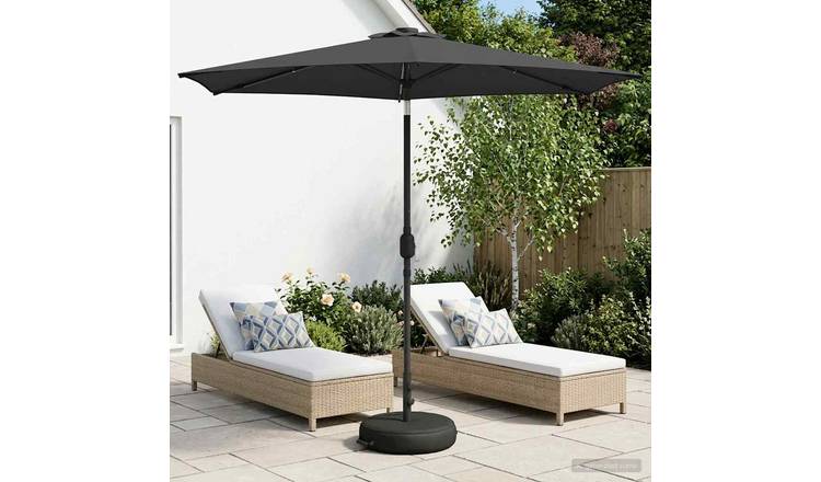 Walplus Polyester Garden Parasol - Anthracite - 269 x 269 x 235 cm