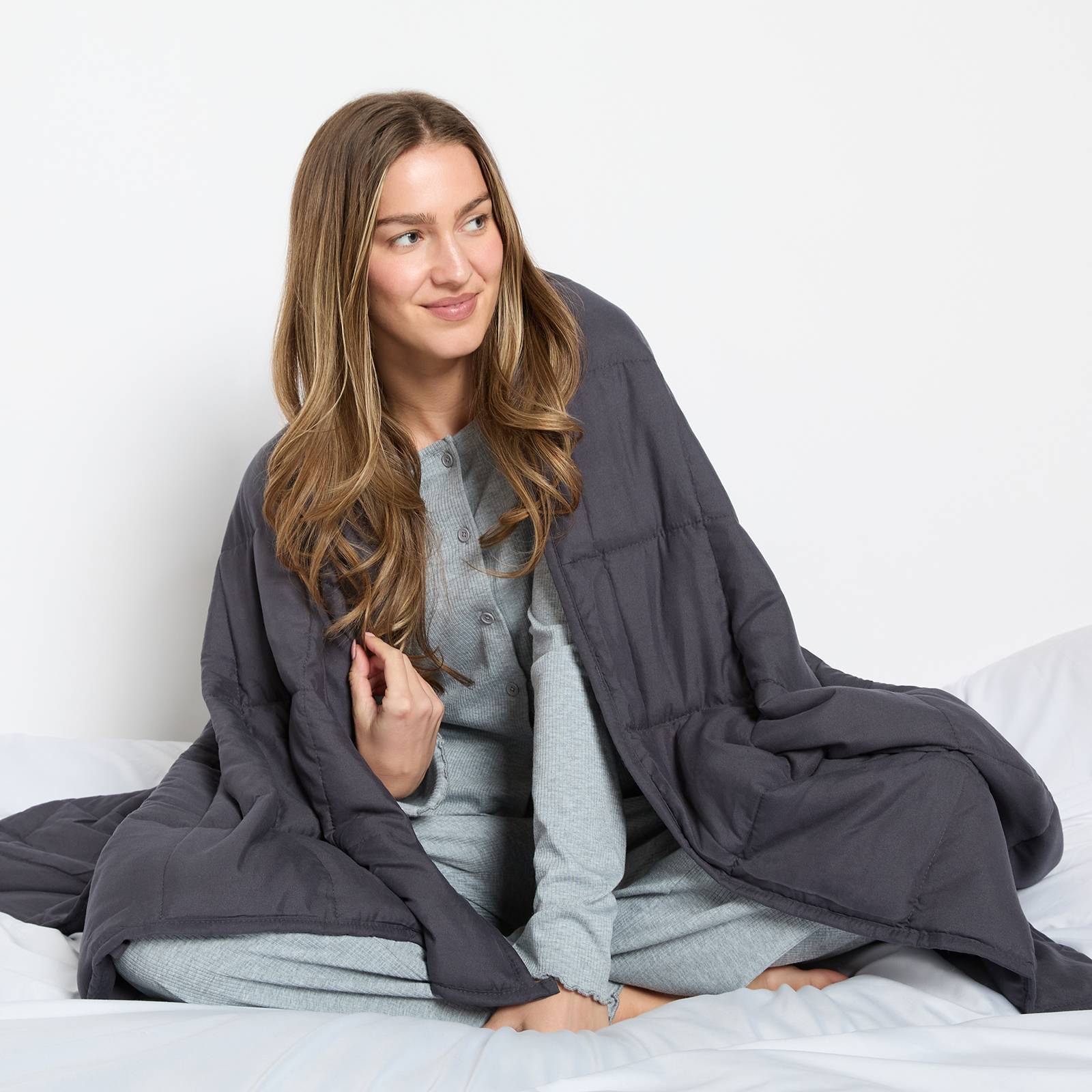 OHS Supersoft 10kg Weighted Blanket - 150x200cm - Charcoal - Image 1
