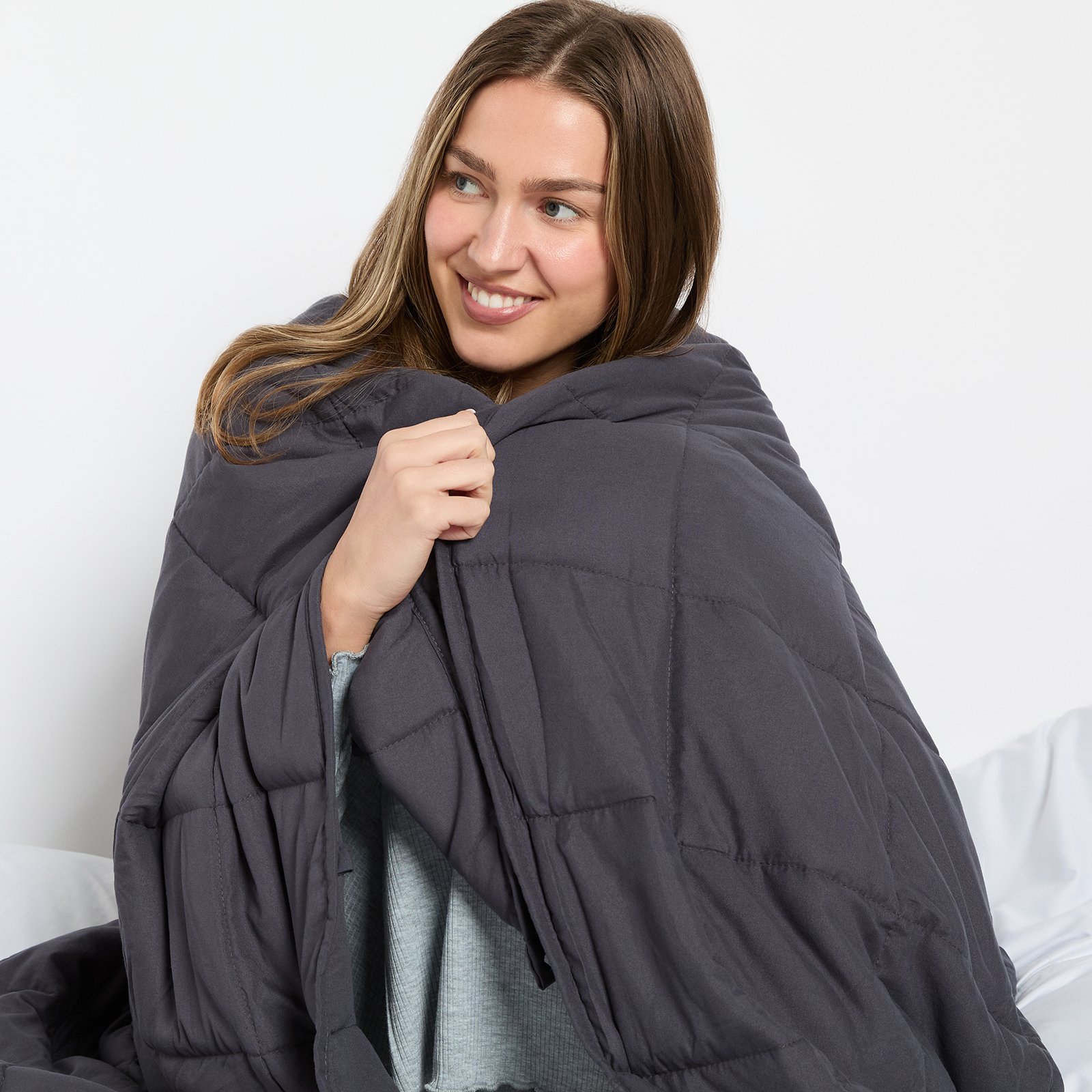 OHS Supersoft 10kg Weighted Blanket - 150x200cm - Charcoal - Image 2