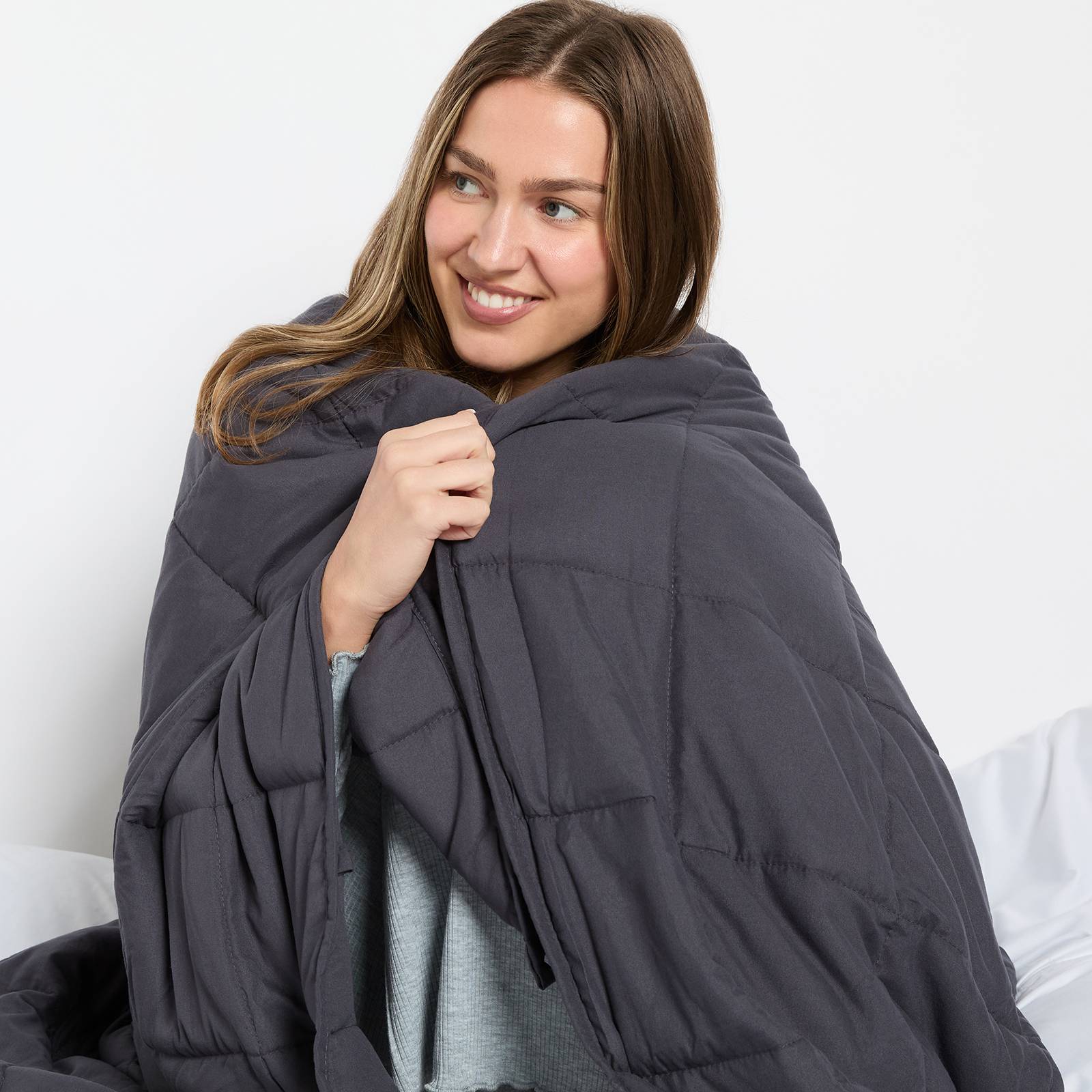 OHS Supersoft 10kg Weighted Blanket - 150x200cm - Charcoal - Image 2