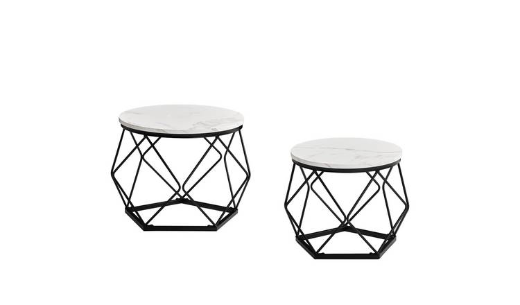 Vida Designs Brooklyn Nest of 2 Geometric Tables - Marble