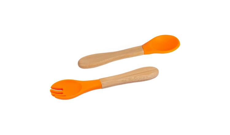Tiny Dining 6pc Bamboo Baby Weaning Forks Set with Silicone Tip - Monochrome