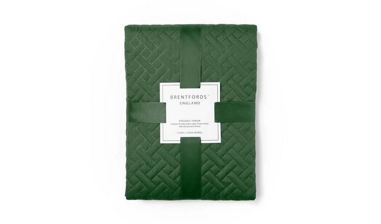 OHS Quilted Blanket Throw 200 x 240cm - Forest Green