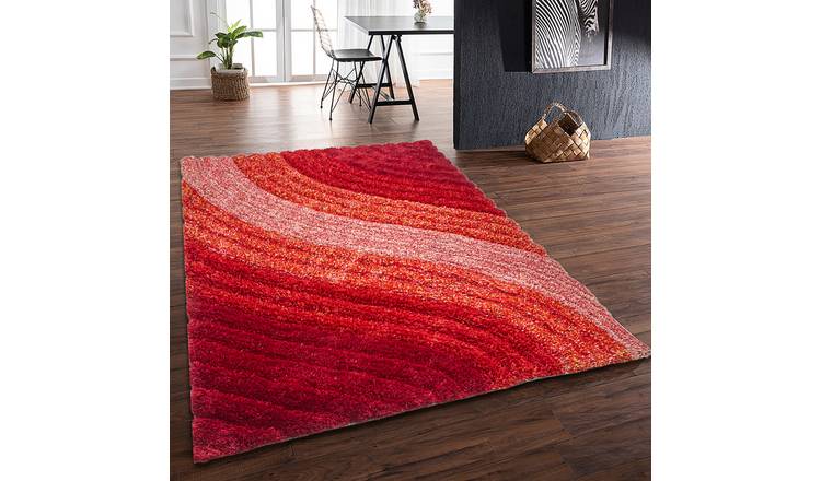 DS Living Ultra Plush Lena Shaggy Rug - Red - 230x160cm