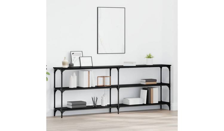 Walplus Engineered Wood Bedside Cabinet - Black Oak - 200 x 29 x 75 cm