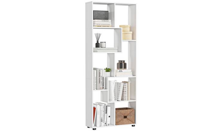 HOMCOM Modern 8 Grid Freestanding Bookshelf - White
