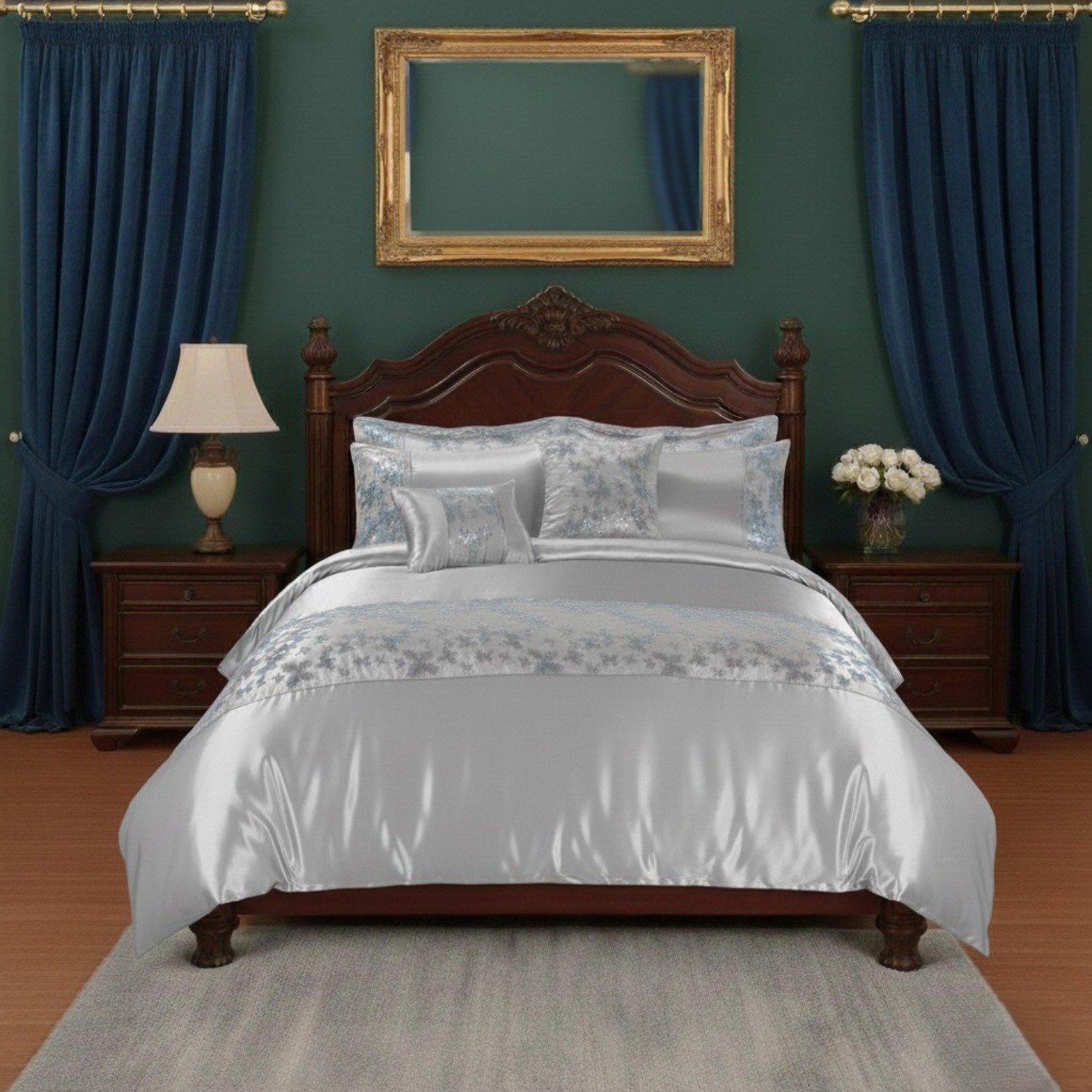 Snug City Embellished Butterfly Duvet Cover Set - Single - Silver - Image 1
