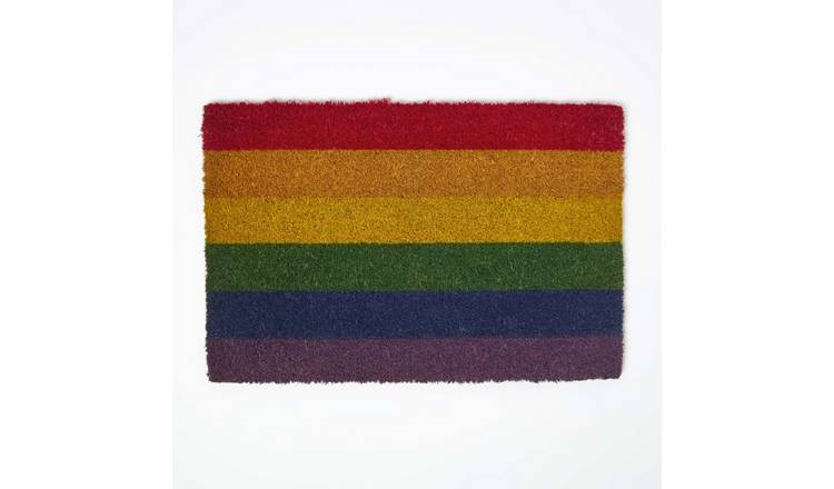 Homescapes Rainbow Pride Flag Coir Doormat – 40 x 60 cm
