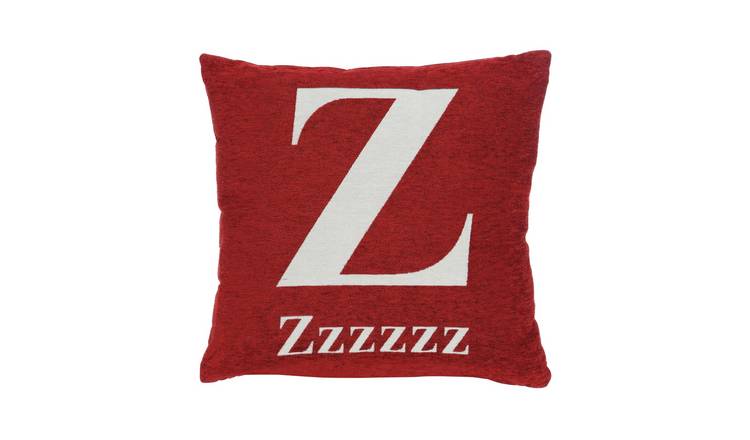 Orsina Words Zzzzzz Square Cushion – Red