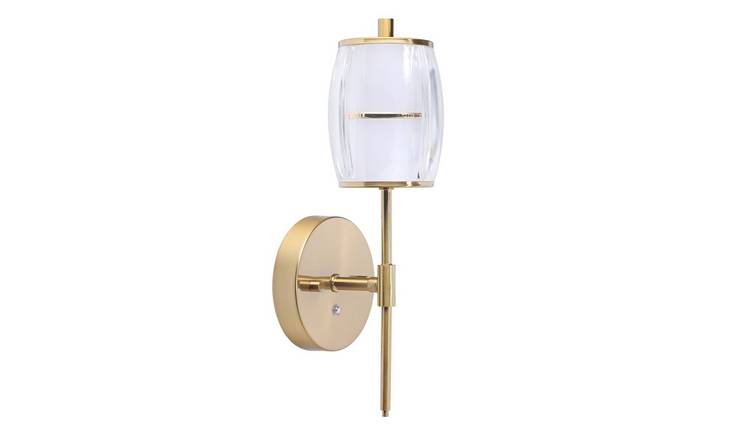 Happy Homewares Satin Gold Wireless Rechargeable Touch Dimmer Wall Light - 12cm
