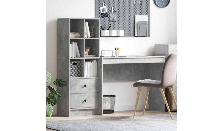 Walplus Pack of 2 Desk - Granite Grey - 145.5 x 40 x 127 cm