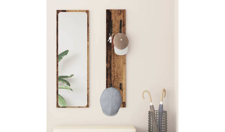 Walplus Engineered Wood Wall-Mounted Coat Rack - Old wood - 20 x 1.5 x 100 cm