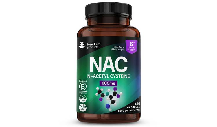 New Leaf NAC N-Acetyl Cysteine 600mg Amino Acid Supplements - 180 Capsules