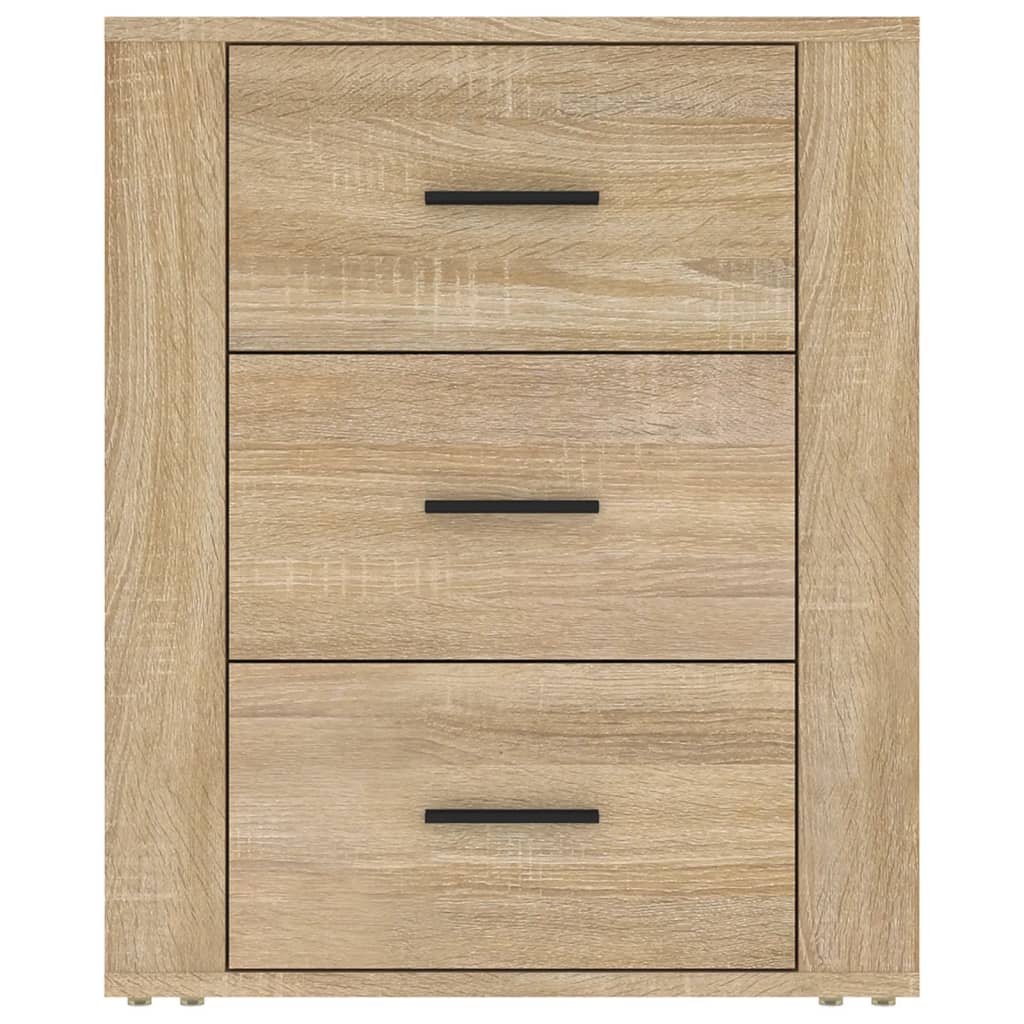 Walplus 3 Drawer Engineered Wood Bedside Cabinet - Light Oak - 50 x 36 x 60 cm - Image 6