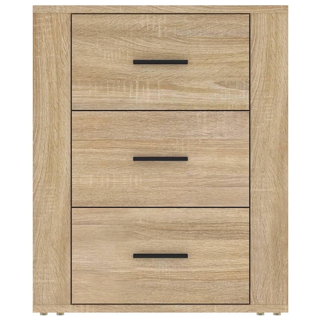 Walplus 3 Drawer Engineered Wood Bedside Cabinet - Light Oak - 50 x 36 x 60 cm - Image 6