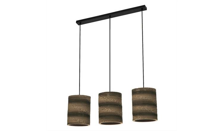 Osram Decor Cardboard Cylinder 3 Light E27 15W LED Pendant Ceiling Light - Brown