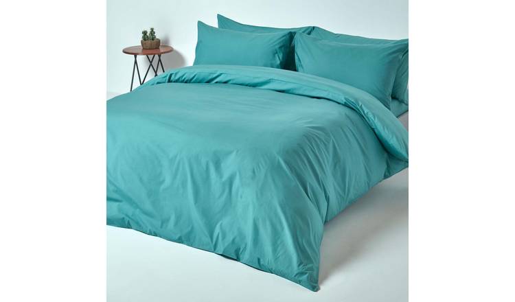 Homescapes Egyptian Cotton Teal Bedding Set - Super King