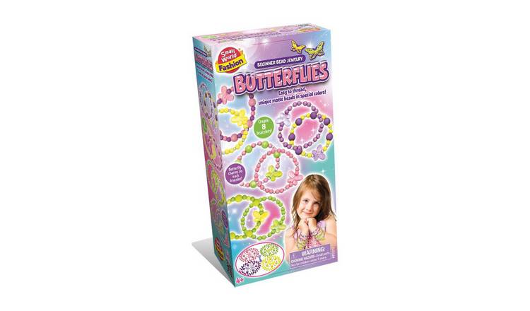 Small World Toys Beginner Bead Jewelry Butterflies Craft Set