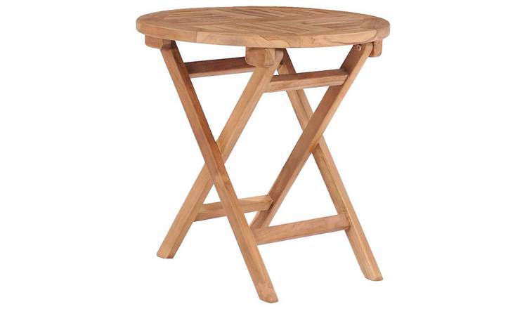 Walplus Solid Teak Wood Folding Garden Table - Brown - 45 cm