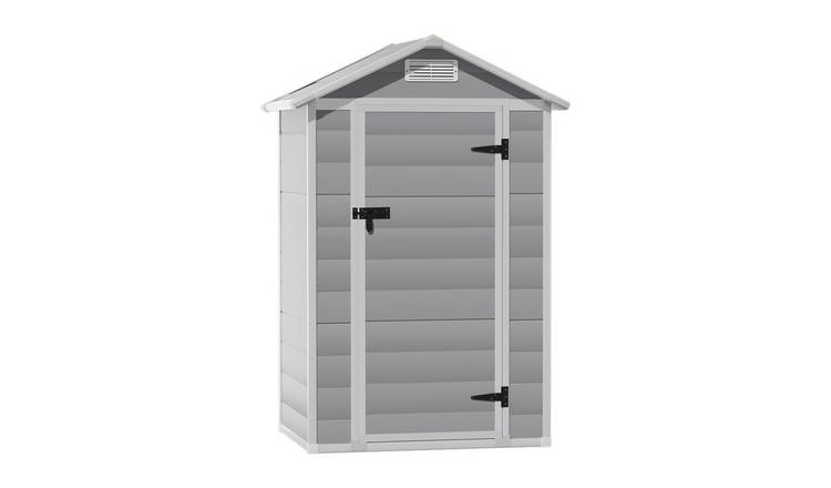 Living and Home Plastic Garden Storage Shed 4.4 x 3.4ft - Grey