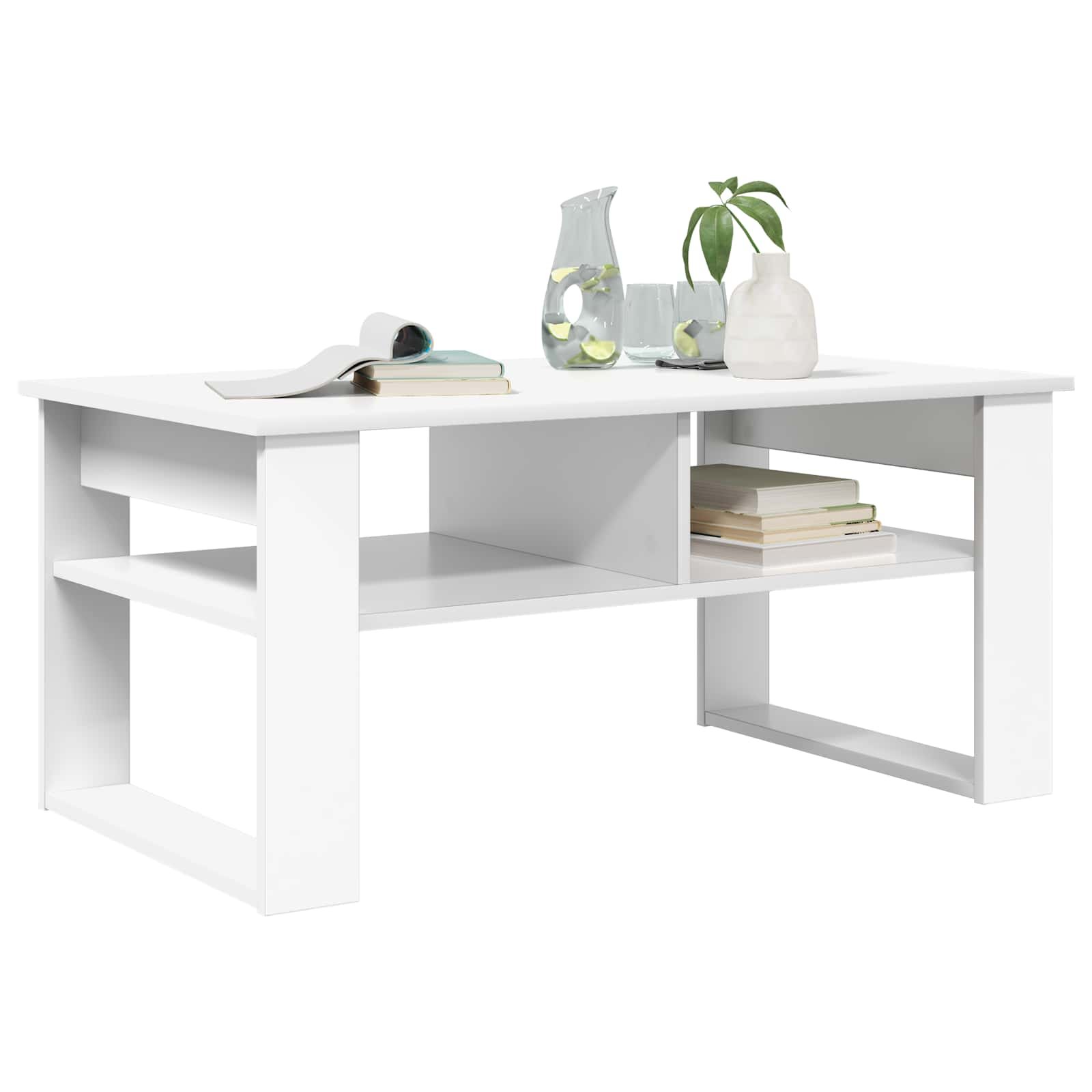 Walplus Engineered Wood Coffee Table - White - 96 x 54 x 44 cm - Image 2