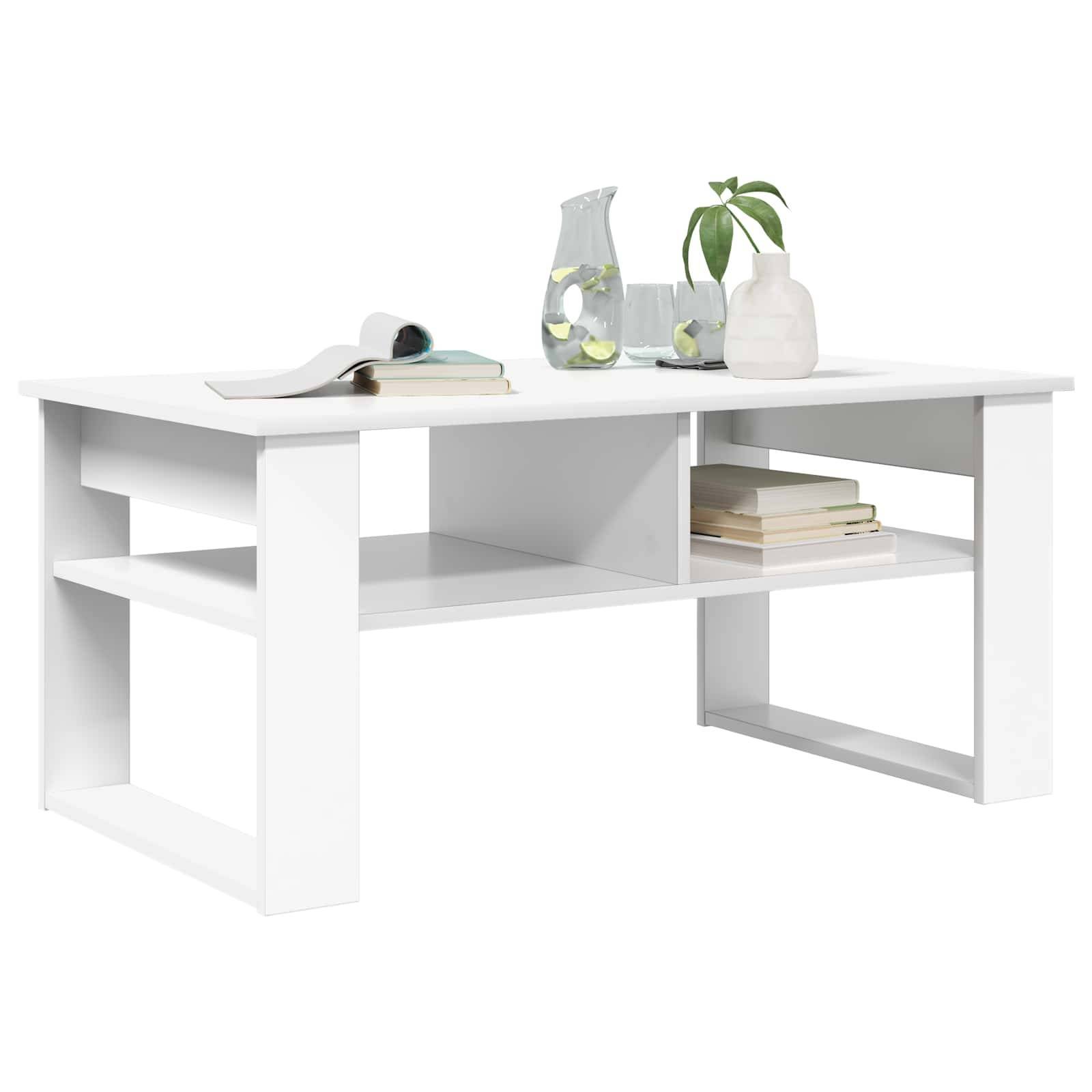 Walplus Engineered Wood Coffee Table - White - 96 x 54 x 44 cm - Image 2