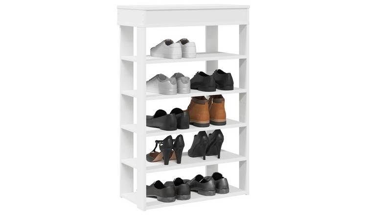 Walplus Engineered Wood Shoe Rack - White - 60 x 30 x 98 cm