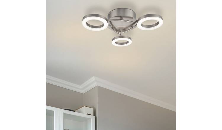 Cosylyte Juni 3 Ring Integrated LED Modern Ceiling Flush Light - Matt Nickel