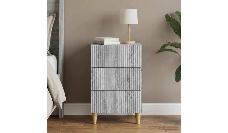 Walplus Engineered Wood Bedside Table - Grey Sonoma - 43 x 41 x 66.5 cm
